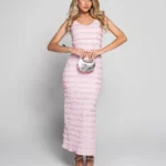 Vestido comprido c/textura